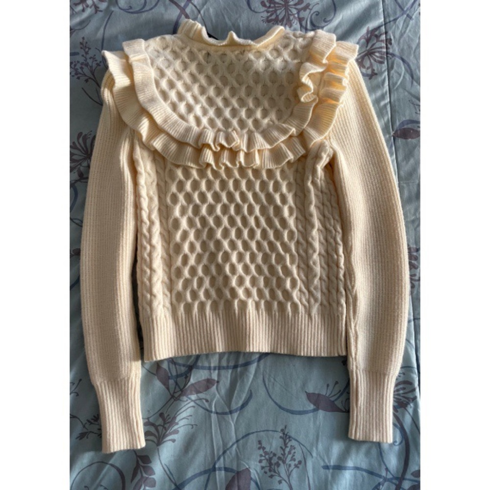 Forever 21 - Ruffle Bib Sweater- Size Small - Picture 2 of 3